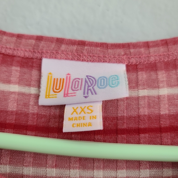 Lularoe Carly XX-Small Pink White striped … - Picture 2 of 7